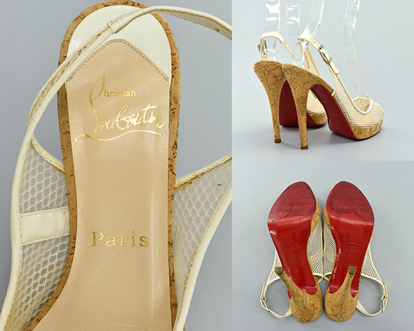 M5215■ルブタン■メッシュｘパテント オープントゥヒール■36