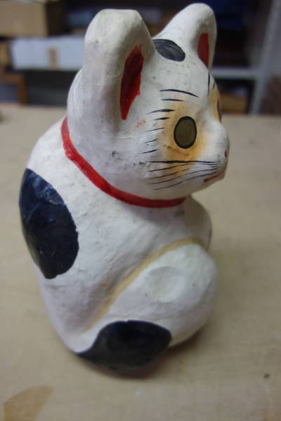 ☆　昭和４０年代　多摩張子人形　招き猫