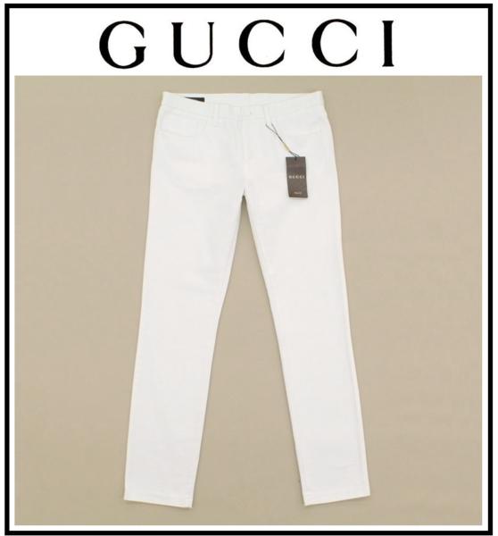 11万新品□54=XL□GUCCI グッチ ホワイトラベルスキニーデニム GUCCI