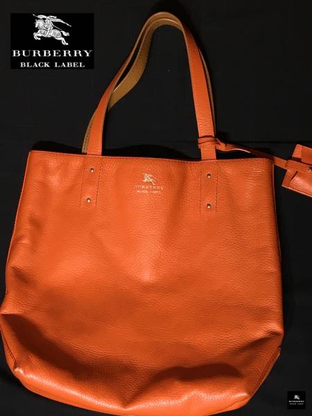 バーバリーブラックレーベル 牛本革 リバーシブルトートバッグ