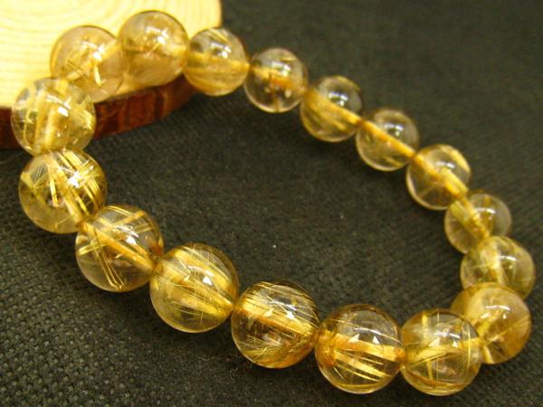 0816a383茶色体☆【8A黄金タイチンルチル】ブレス12-12.8mm 