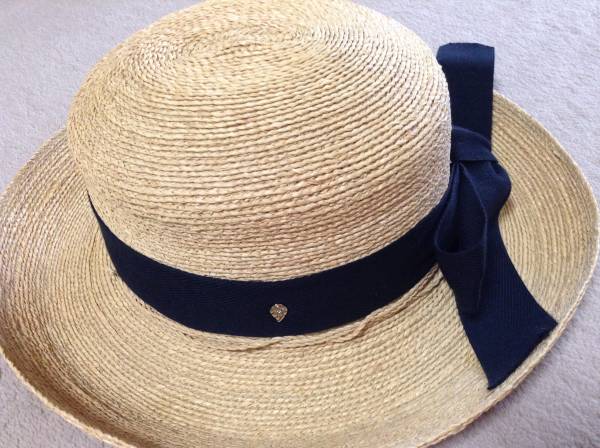 ヘレンカミンスキー　リボン　ラフィアハット　帽子　麦わら