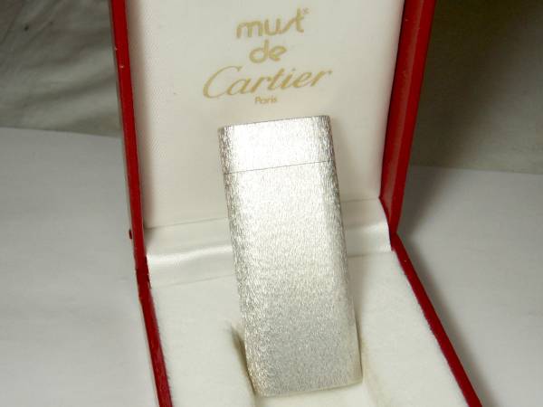美品☆カルティエ ショートライターCA120037シルバーサテン 梨地