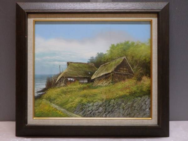 油彩画 原画「近所の風景 その2」アート 絵画 22×27㎝ F3 キャンバス