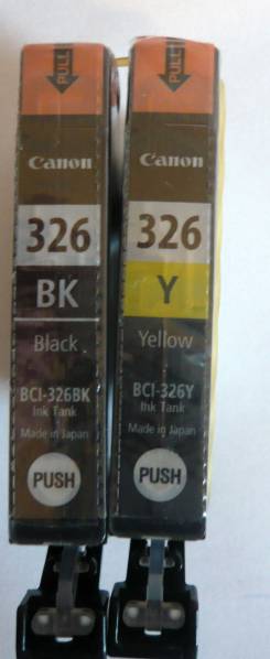 値下　キャノン純正326Y(黄326BK(黒)と互換インク5本で!!!!_1