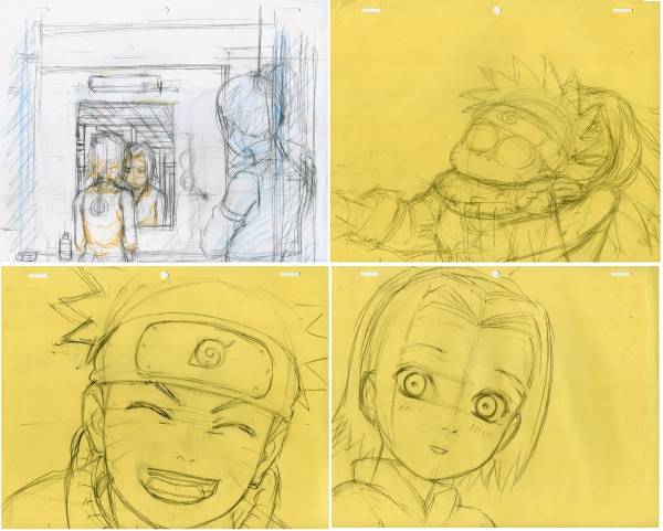 セル画 NARUTO　ナルト 色々ラフ原画セット(25枚) お-12
