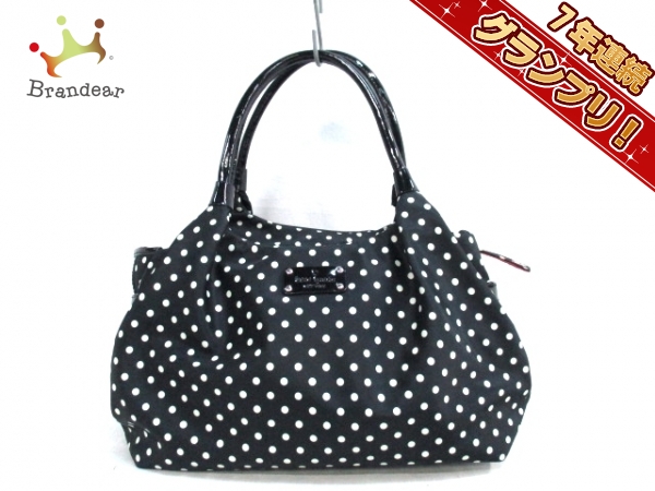 ケイトスペード ショルダーバッグ 黒×白 ドット柄 Kate spade