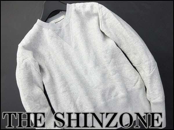 超美品 シンゾーン 秋冬裏起毛プルオーバースウェット灰★I15151