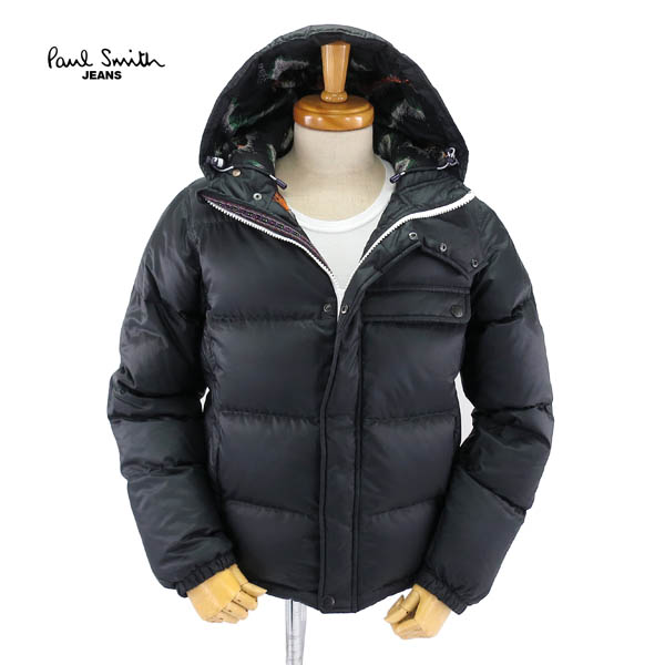 定4万 極美品 PAUL SMITH JEANS フード付 ダウンジャケット 黒 L