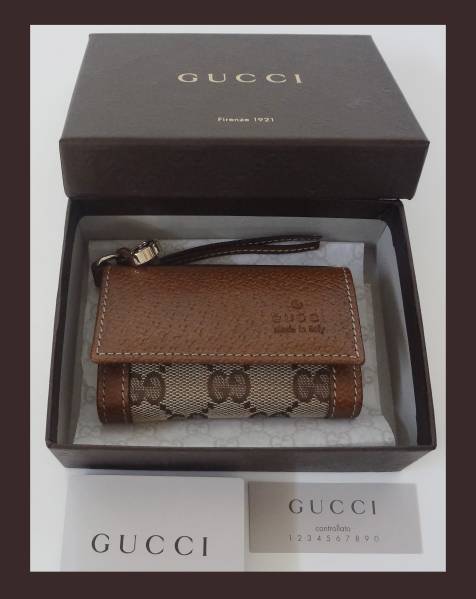 グッチGUCCI 新品＊GG柄 キャンバス 6連キーケース革/チャーム箱