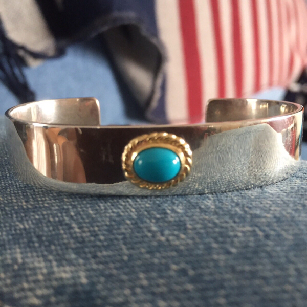 ゴローズ 18K 金縄ターコイズブレス S