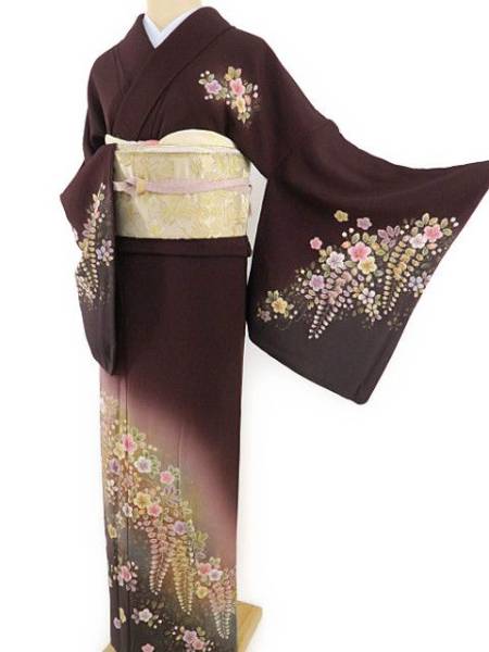 ゆめsaku美品 やまと誂製 翠山工房 桐屋の辻が花 刺繍 絞り 訪問着P-32 ゆめsaku やまと誂製 翠山工房“桐屋辻が花”箔散し訪問着