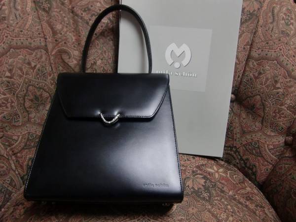 美品】mila schon ゴールド金具 フォーマルハンドバッグ ブラック 