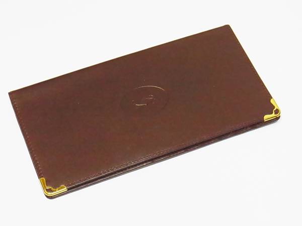 美品★カルティエ長財布 ロングウォレット マストドゥ ボルドー