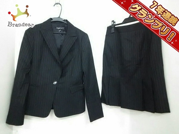 インディビ スカートスーツ 38 レディース 新品同様 ストライプ