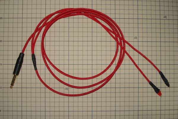 HD650用リケーブル モガミ2944 赤メッシュ 2M 標準プラグ