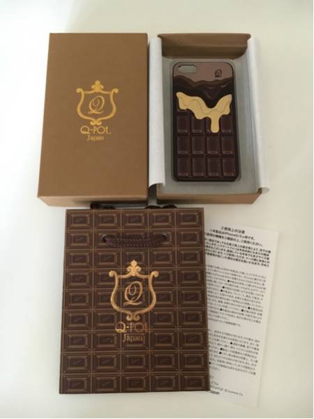 Q-pot ☆ iphone 5 5s ケース ☆ メルティ チョコレート☆中古 Melty
