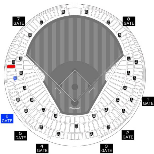 3塁側内野B席1枚 快適席！8月23日☆ベイスターズ対広島カープ☆雨保障 
