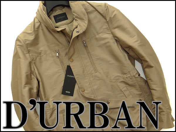 新品6.8万!ダーバン フード付ミリタリージャケットL薄茶★J21015