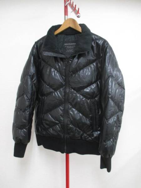 ユニクロ　メンズレザーダウンジャケット黒ダウンジャンパーL