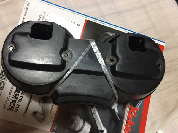 ヤマハRZ350/250純正メーターカバー上下セット RZ250 4L3 ちょっとご