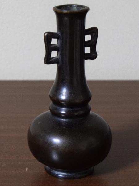 【すみれ】古銅二耳一輪指★蔵出品★