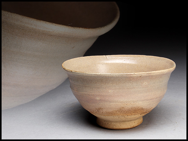 AS445 年代物 古唐津奥高麗茶碗・奥高麗刷毛目茶盞☆茶道具茶具