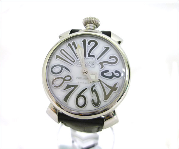 1円 ガガミラノ マニュアーレ40 腕時計 超美品 替えベルト付き