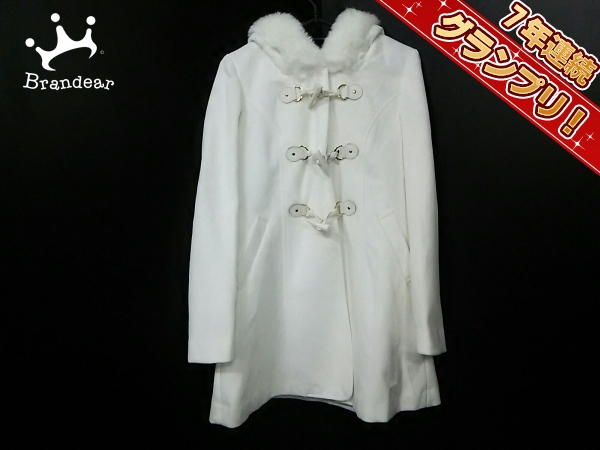 セシルマクビー コート M レディース 美品 白 フェイクファー