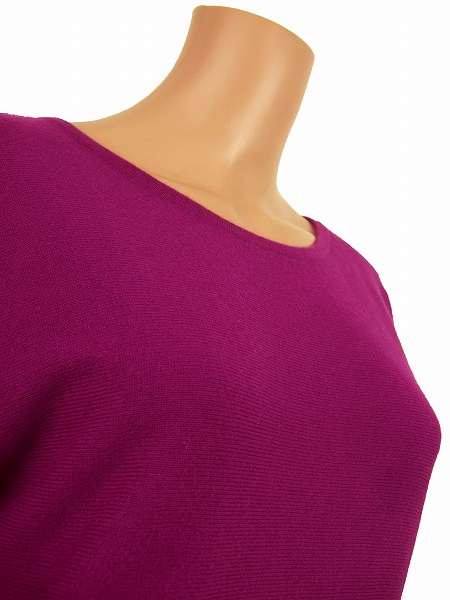 M美品*ユニクロ*綺麗パープル系*極柔カシミヤ100％♪美的ニットL