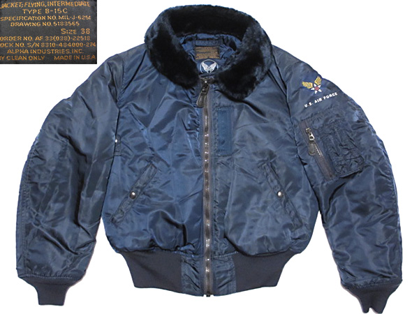 即決☆ALPHAアルファ☆B-15Cフライトジャケット38/50s復刻MA-1US