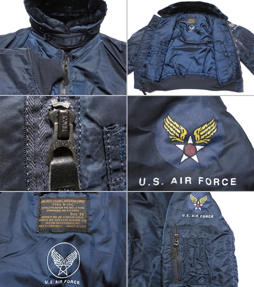 即決☆ALPHAアルファ☆B-15Cフライトジャケット38/50s復刻MA-1US