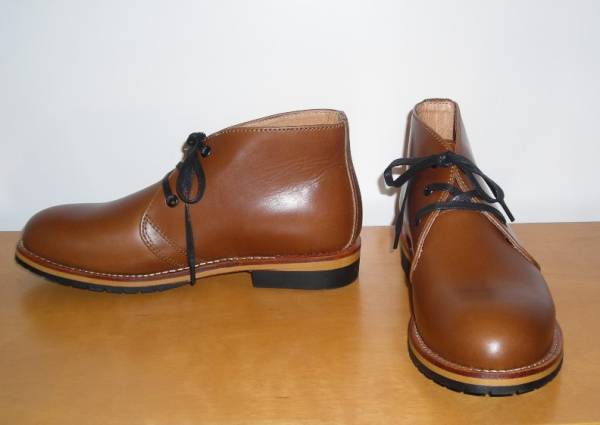 新品★高級厚手本革製のチャッカーブーツ★茶★25.5cm