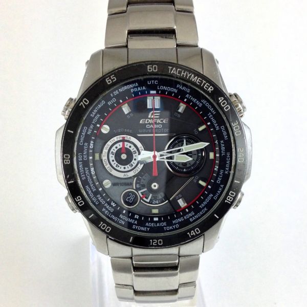 1円 カシオ エディフィス ソーラー電波 クロノ EQW-M1000DB CASIO 
