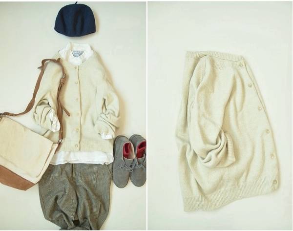 マーガレットハウエル *ウール×コットンニットカーディガン