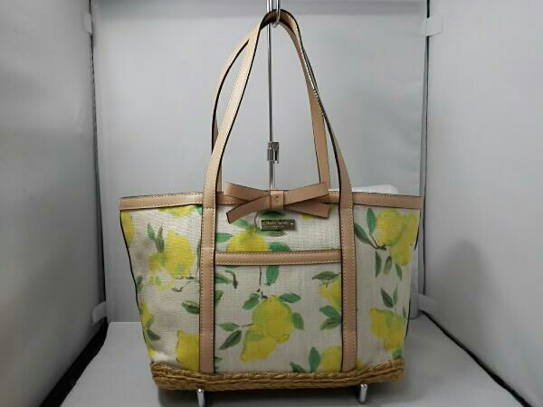 ケイトスペード キャンバス×レザー トートバッグ