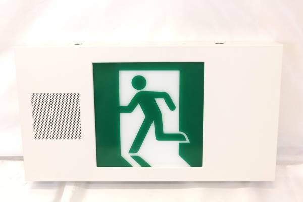 【17年製】コンパクトスクエア 点滅型避難口誘導灯Ｂ級ＢＨ型【未使用】 Panasonicコンパクトスクエア誘導音付点滅形避難口誘導灯①［K