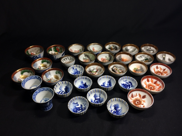 陶芸家　不東庵　細川護煕　唐津　ぐい呑　共箱　古唐津　絵唐津　酒器　酒盃 陶芸家 不東庵 細川護煕 唐津 ぐい呑 共箱 古唐津 絵唐津 酒器 酒盃