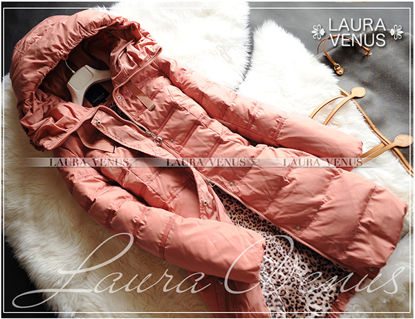 国内発送*美シルエット9号新品裾レースロングダウンコートM