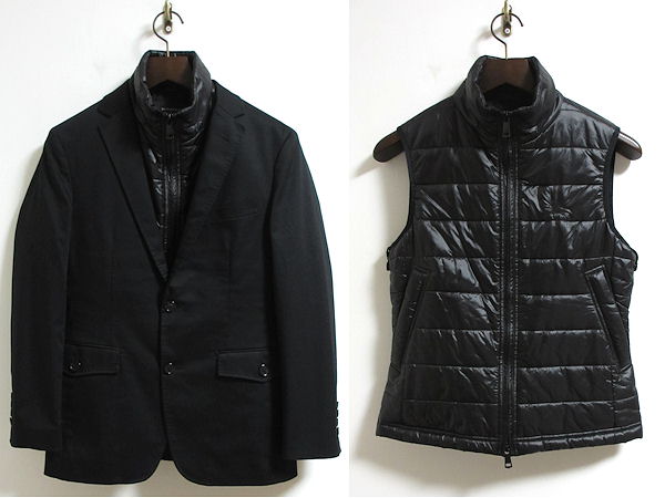 バーバリーブラックレーベル 中綿ベスト付テーラードジャケットS