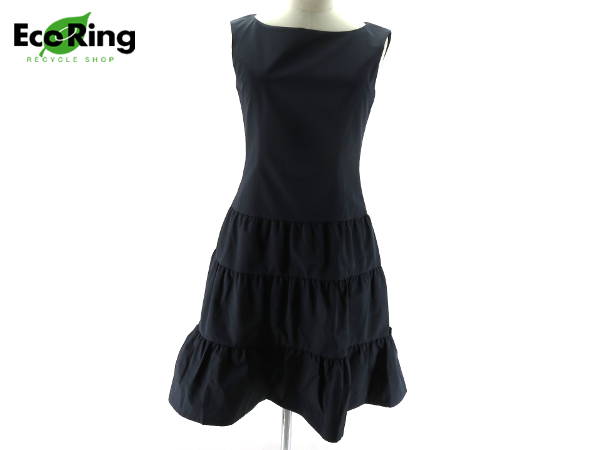 1円 美品 ルネ ベーシック ワンピース size 34 ブラック BE942