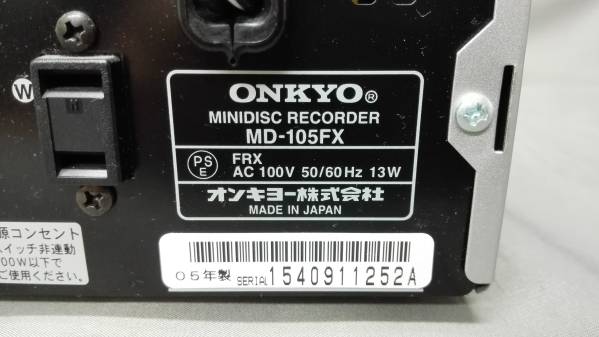 オンキヨー MD-105FX(S) レコーダー キズあり ONKYOオンキヨーHi-MD