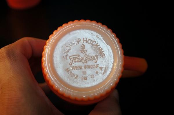 スタッキングマグ Fire-King ファイヤーキング オレンジ 2個セット