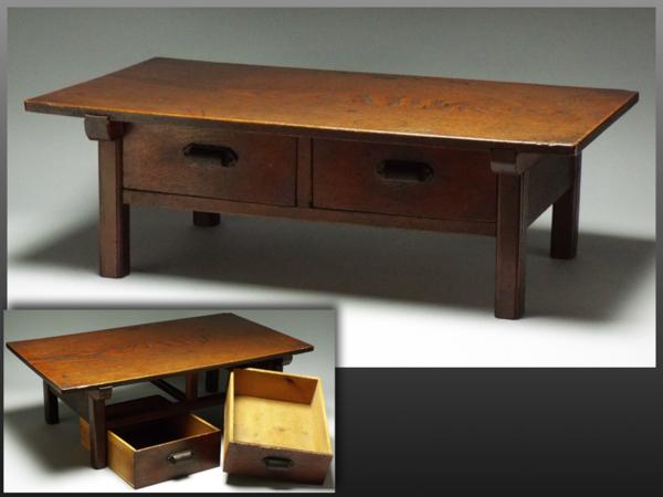 文机・1970年代初頭商品 静岡】769W 大正時代 引出し付 文机 寺子屋机 幅78cm 寺子屋文机