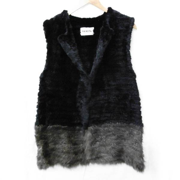 VIOLETA 毛皮 ノースリーブ コート ロング ベスト ジャケット L