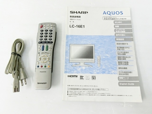SHARP シャープ AQUOS LC-16E1 B 液晶TV 16型 ブラック O2130094 ASV