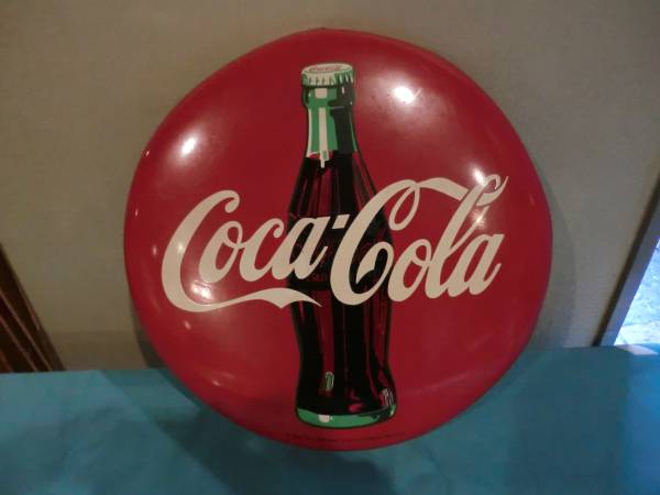 Coca-Colaホーローボタン型看板直径82cm極美品 コカ・コーラ Yahoo!オークション 看板 「コカコーラ+看板+ボタン」の
