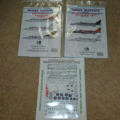 1/72 イギリスジェット機用デカール セット