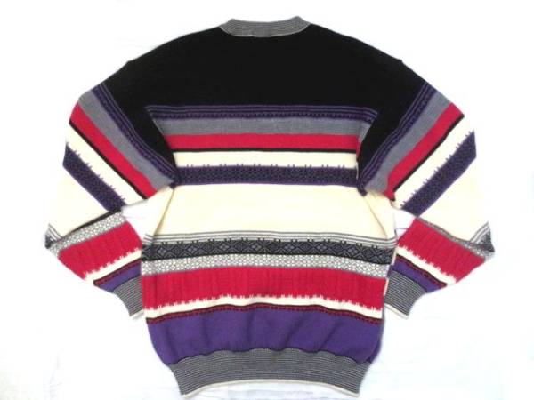 90s⁄KENZO ケンゾー ニット セーター 幾何学総柄 クレイジーカラー 4 
