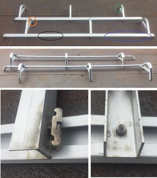 アルミサイドバンパー★角パイプ★368CM★訳有★調節可★ア1A2